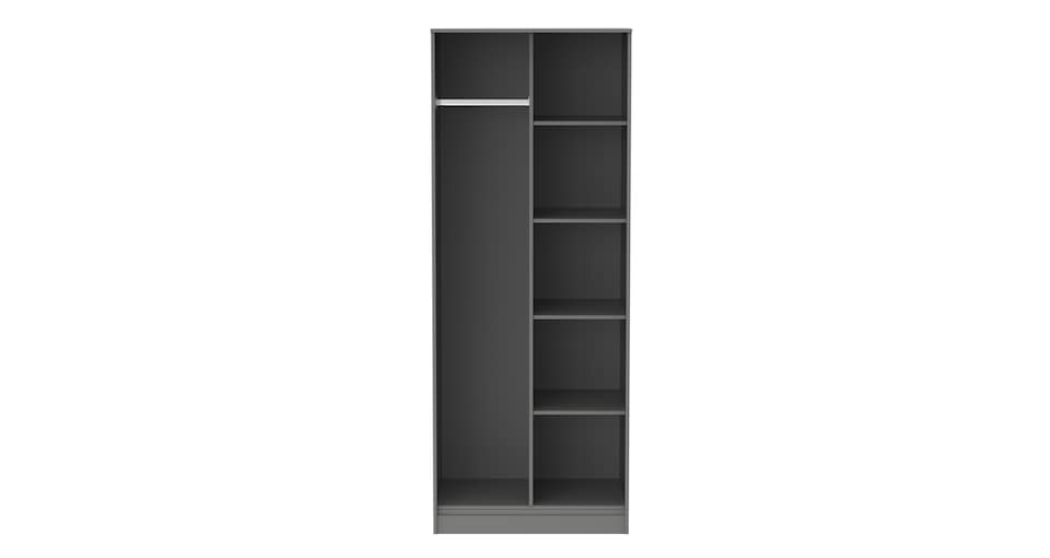 image 1 of Metro Tall Open Wardrobe in Dusk Grey (Ready Assembled) | Grey | Dusk Grey