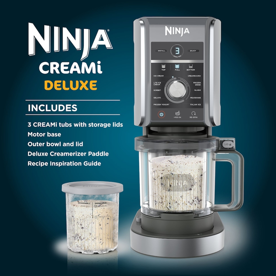 image 1 of Ninja CREAMi Deluxe 10-in-1 Ice Cream and Frozen Drink Maker NC501UK