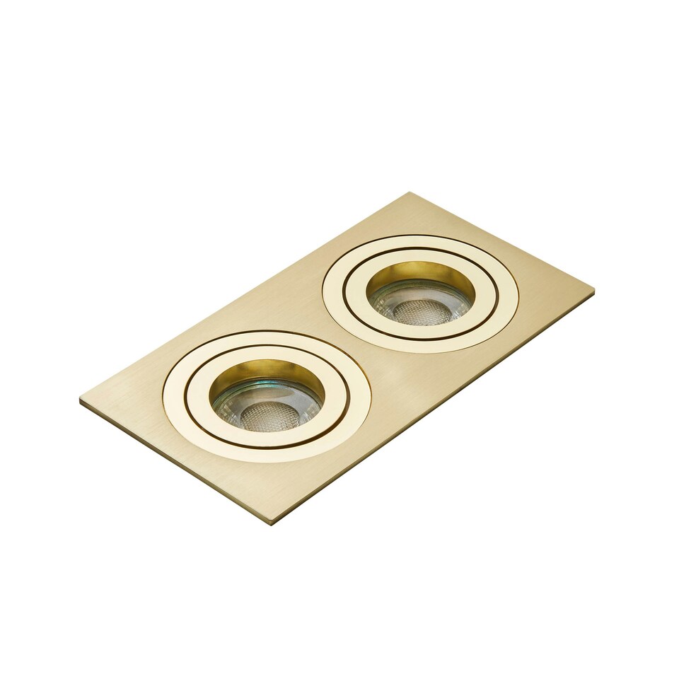 image 1 of BHS Faina 2 Light Adjustable Double Recessed Spotlight | Gold | Brass | 1
