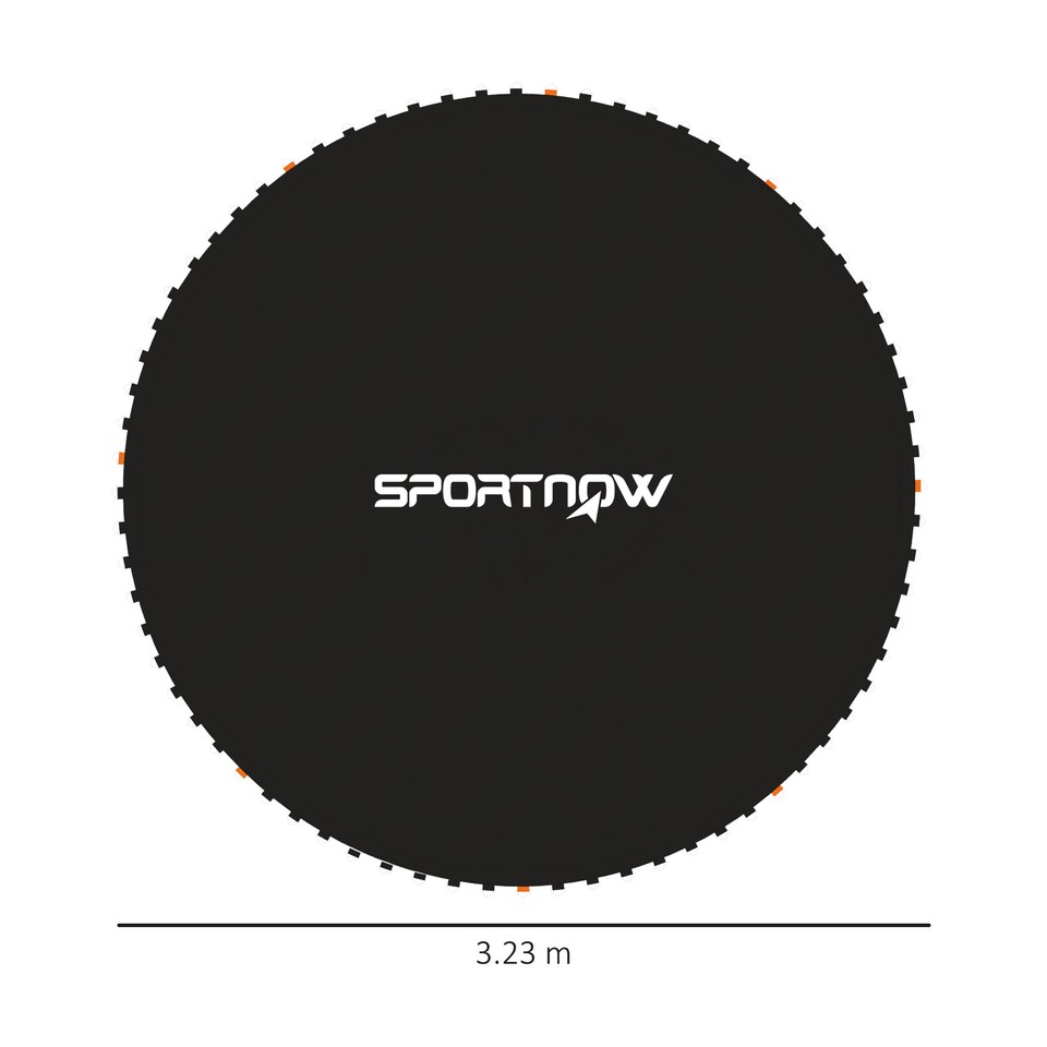 image 1 of SPORTNOW Trampoline Mat with 72 V-Hooks, for 12ft Trampoline, Black