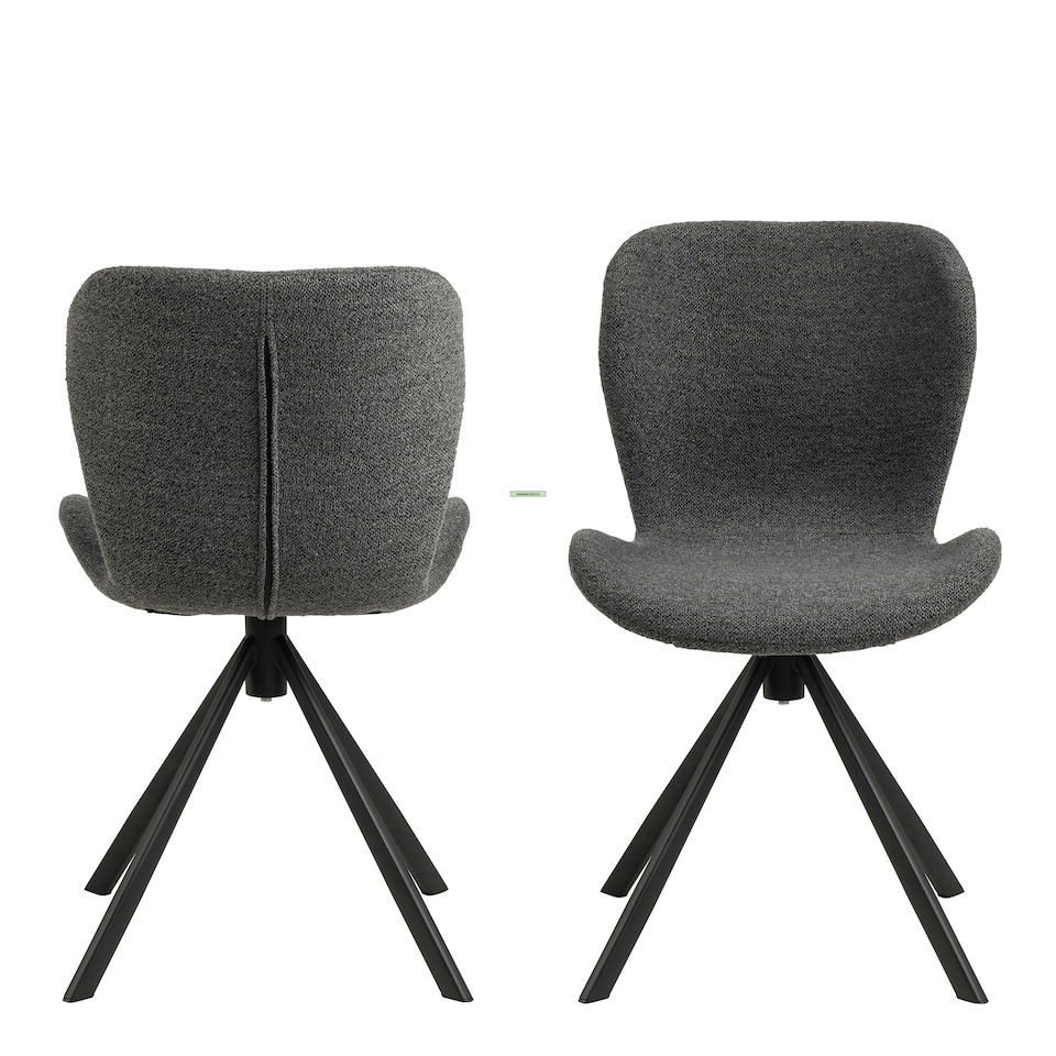 image 1 of Batilda Swivel Dining chairs in Grey Fabic Set of 2