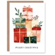 image 1 of Presents Gifts Stack Red Green Pink Blank For Him Or Her Art Xmas Festive Christmas Card