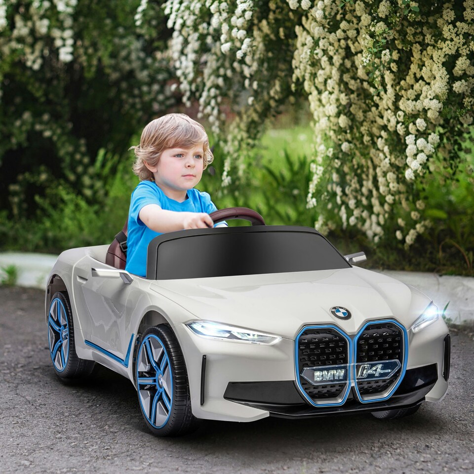 image 1 of HOMCOM BMW i4 Licensed 12V Kids Electric Ride-On Car w/ Remote Control - White