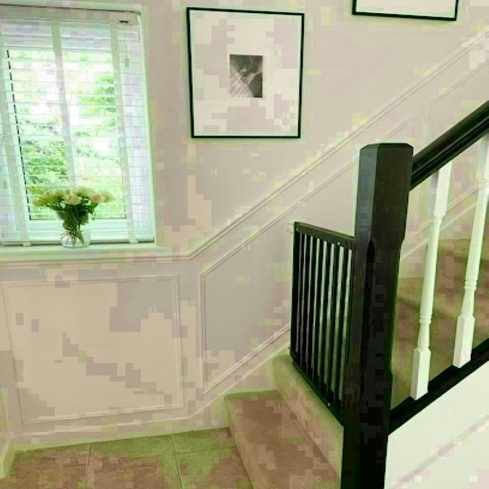 image 1 of Bettacare Chunky Wooden Screw Fit Dog Gate, 63.5cm - 105.5cm, Black, Wooden Dog Gate Gate, Screw Fit Pet Stair Gate, Puppy Gate