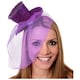 image 1 of Pack of 1 Mini Purple Glitter Fascinator Top Hat Purple | One Size