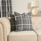 image 2 of OHS 4 x Winsford Woven Check Printed Cushion Covers, 45x45cm - Charcoal
