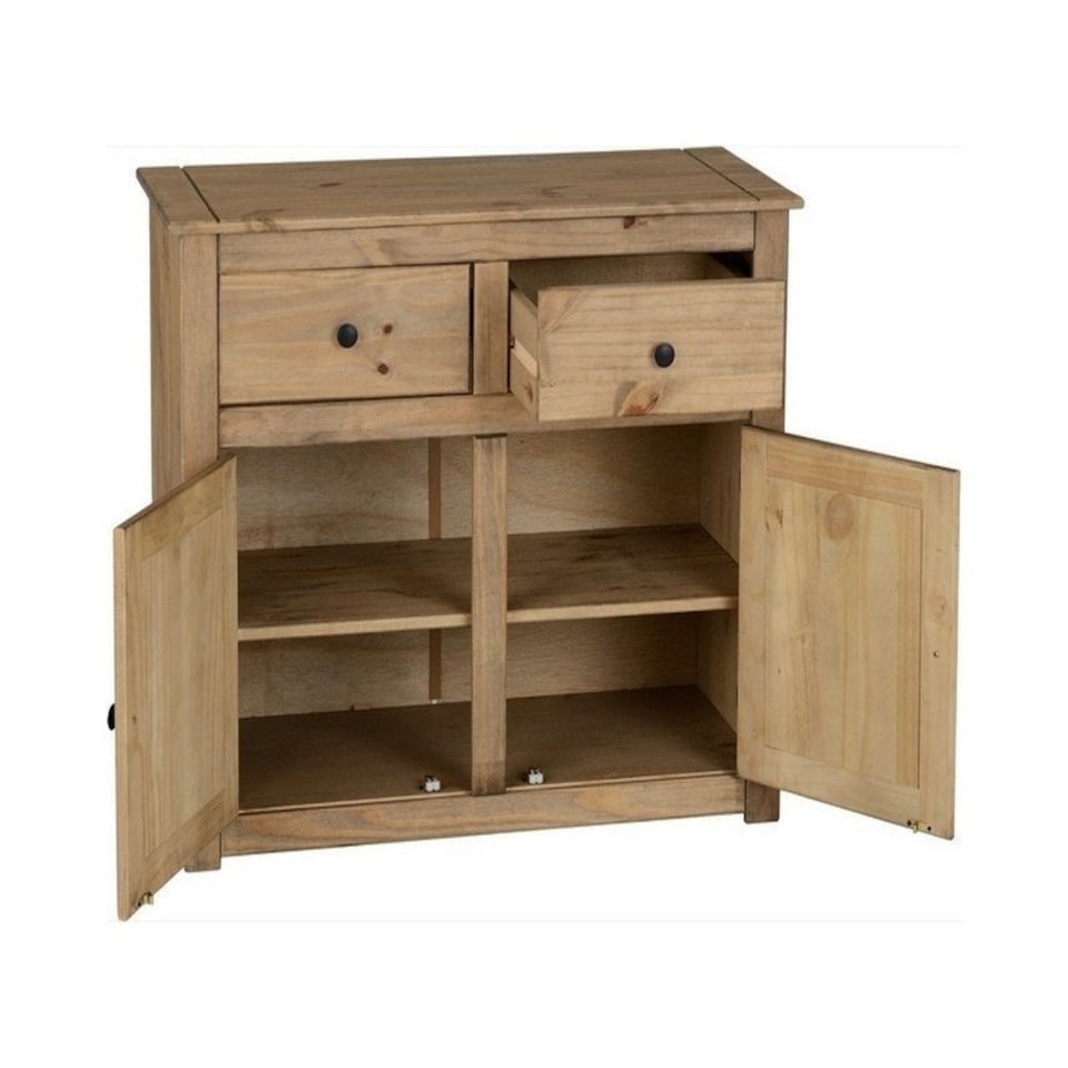 image 1 of Panama 2 Door 2 Drawer Sideboard - L40 x W93 x H80 cm - Natural Wax Brown