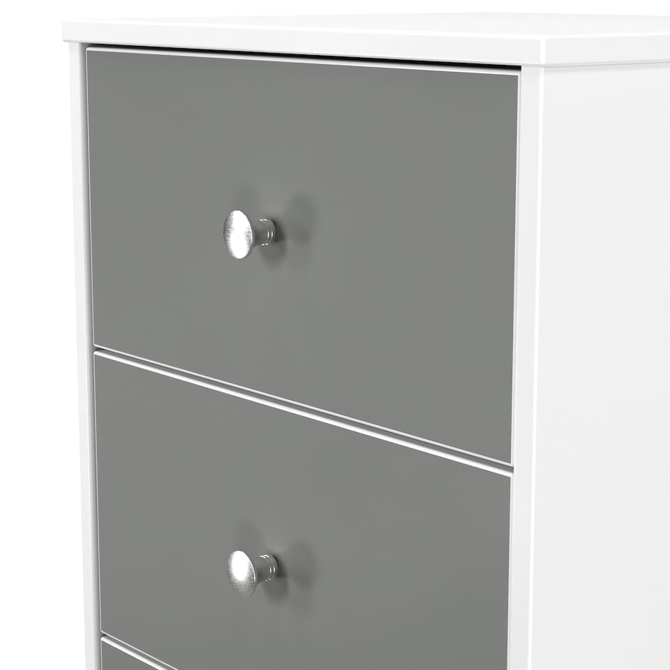image 1 of Truro 3 Drawer Bedside Cabinet in Uniform Grey & White Matt (Ready Assembled) | Grey | Uniform Grey & White Matt