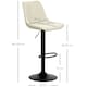 image 7 of HOMCOM Bar Stools Set of 2 Adjustable Swivel Bar Chairs with Backrest Cream | Beige