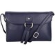 image 1 of Premium Soft Genuine Leather Cross Body Shoulder Bag, Tassel Detail Blue | Navy