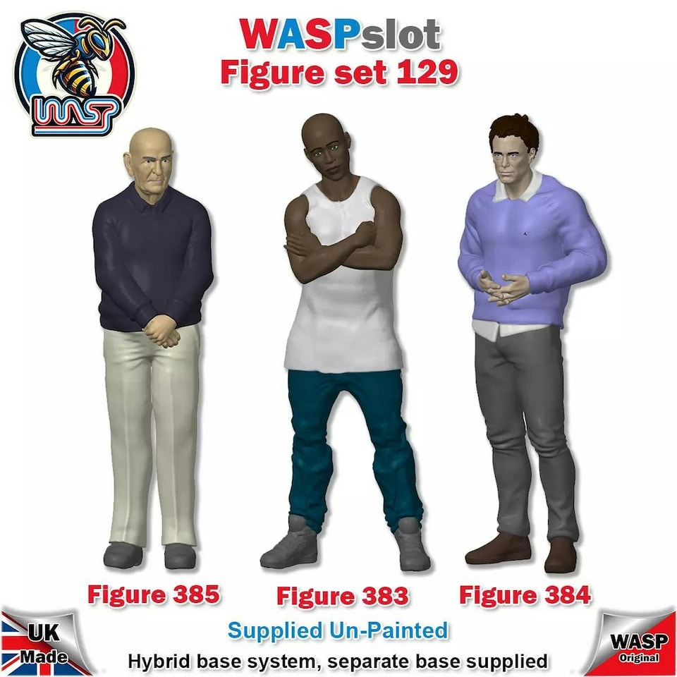 image 1 of Trackside Unpainted Figures Men Standing x 3 Scenery Set 129 1:32 Wasp