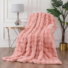 Luxury 3D Fur Polyester Blanket Soft & Cosy (150x200cm) | Pink | M | 1