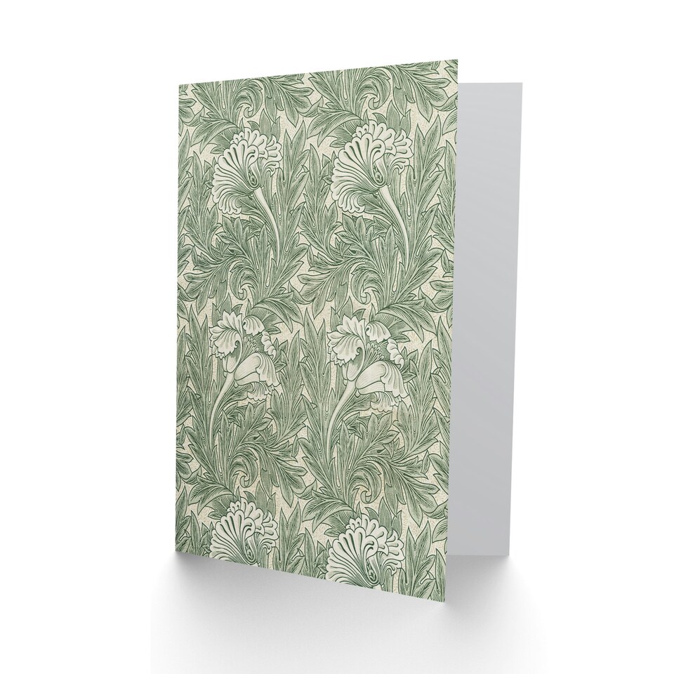 image 1 of William Morris Art Card Tulip Flower Art Nouveau Pattern