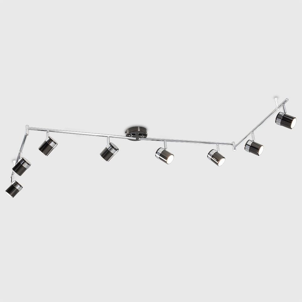 image 1 of ValueLights Rosie 8 Way Flexi Z Spot Light Black Chrome & Chrome | Black