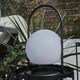 image 3 of ValueLights Corte Black Outdoor Table Lamp Dimmable With White Globe Shade