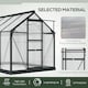 image 4 of Outsunny 6x8ft Walk-In Polycarbonate Greenhouse Plant Grow Galvanized Aluminium