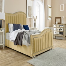 Kendrick Plush Double Bed Frame - Beige