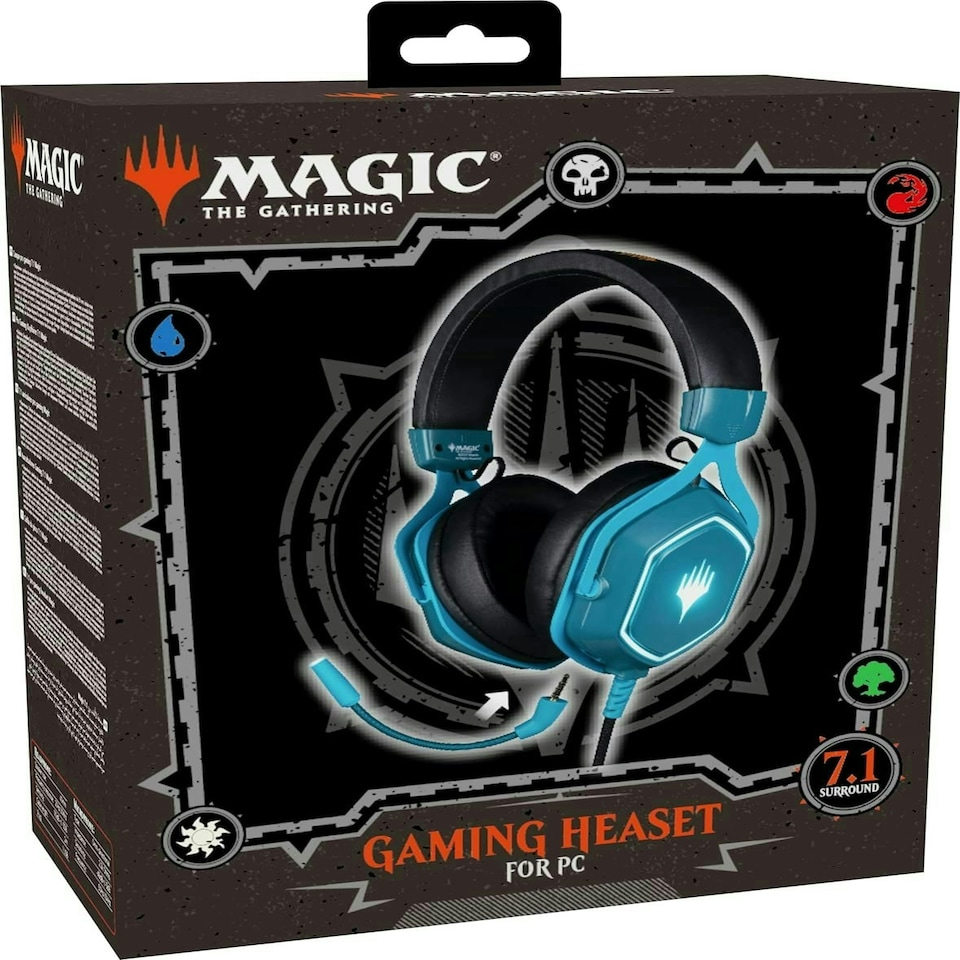 image 1 of Konix Magic the Gathering 7.1 LED Gaming Headset Blue