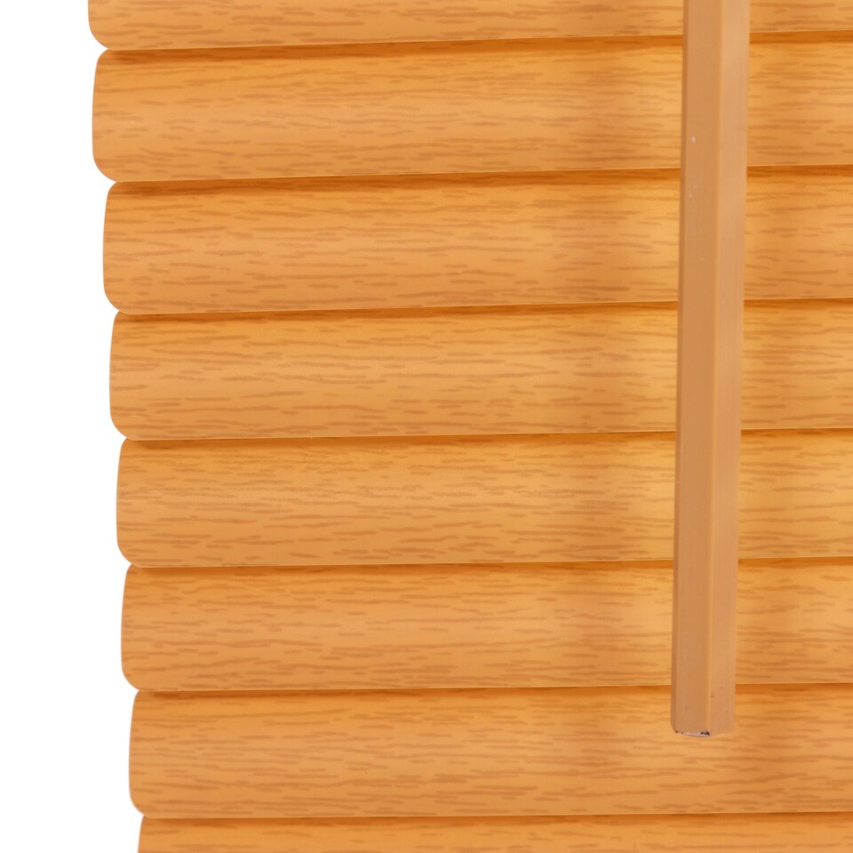 image 1 of 80 x 150cm PVC Teak Wood Effect Home Office Venetian Window Blinds with Fixings | Brown