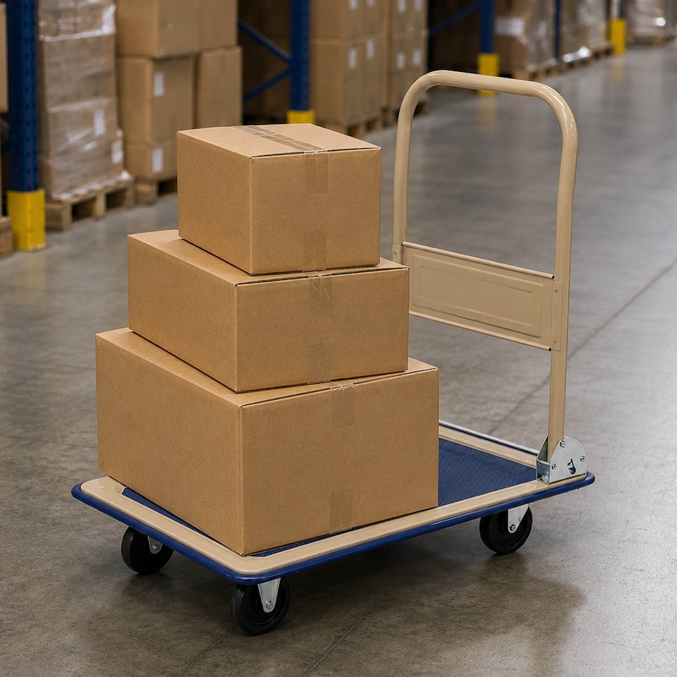 image 1 of 150kg Platform Hand Sack Truck Trolley Transport Heavy Duty