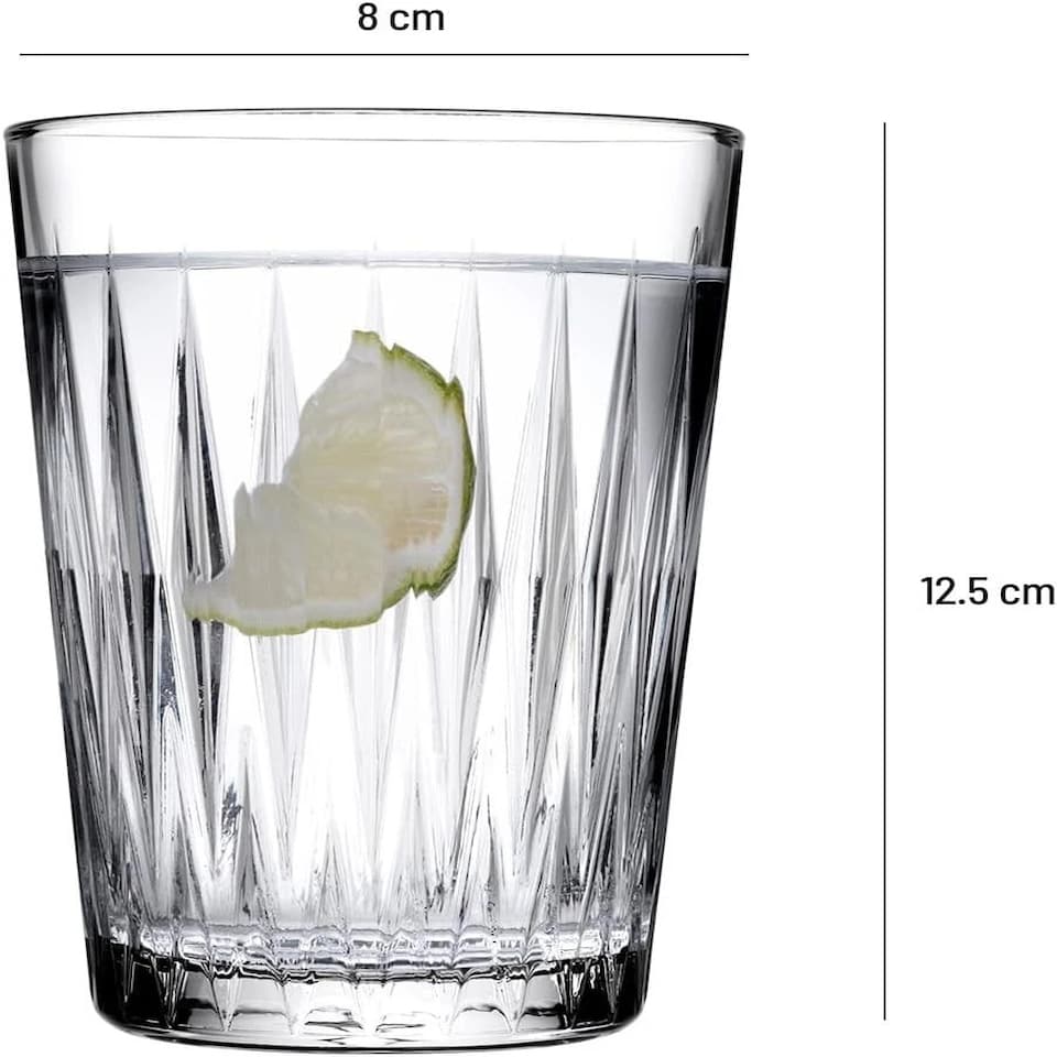 image 1 of Highball Drinking Glasses Whiskey Water Juice Tumblers 6 Set | Clear | 6x350ml Highball Tumblers | 350ml
