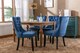 image 3 of Romsey Set of 4 Modern Velvet Dining Chairs with Solid Oak Legs