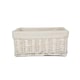 image 5 of Medium White Wash Wicker Storage Basket with White Lining | White | White