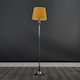 image 3 of ValueLights Modern Polished Chrome Spindle Design Floor Lamp With Mustard Shade