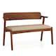 image 1 of COSTWAY 2-Seat Rubber Wood Bench Dining Bench Brown