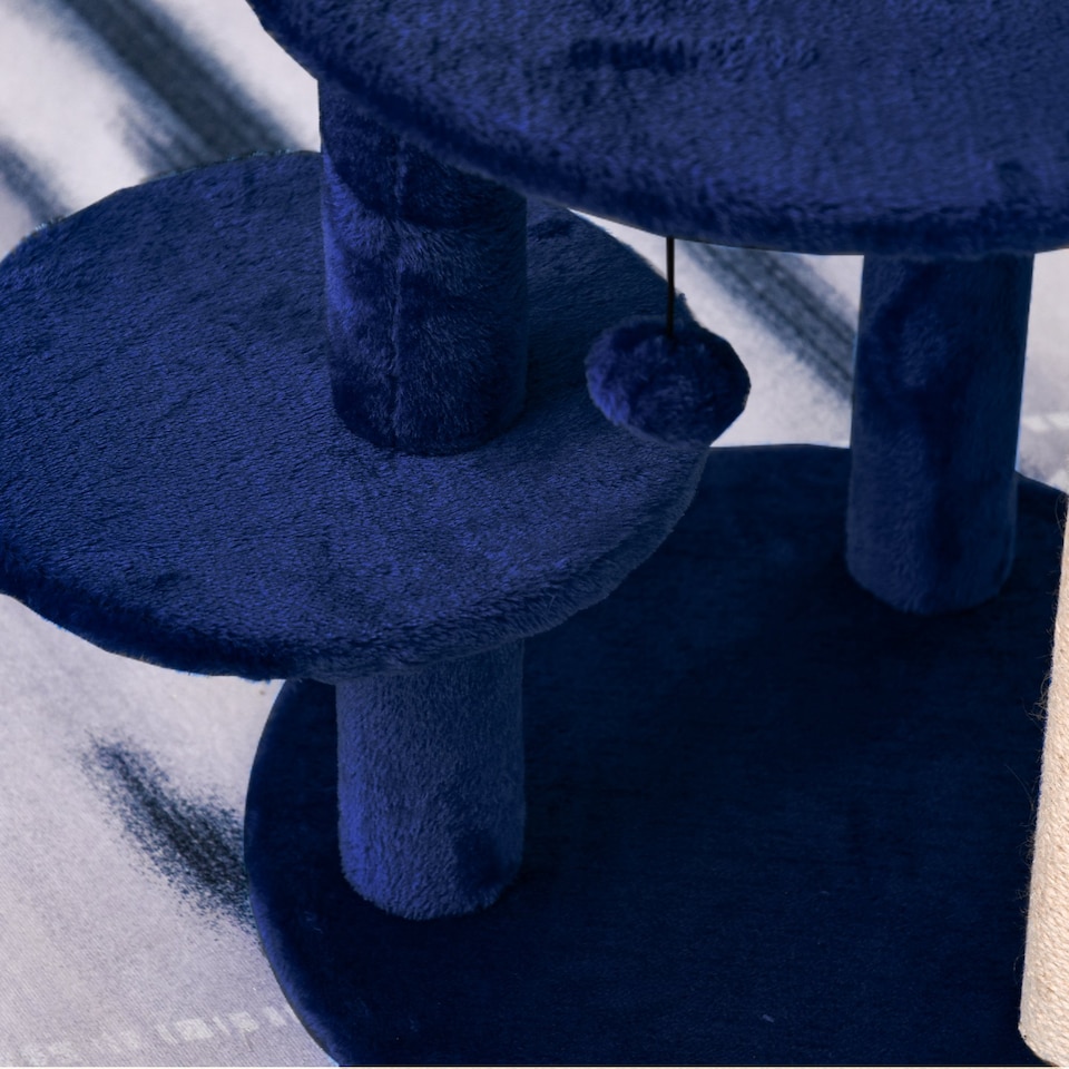 image 1 of PawHut 104cm Cat Tree Condo Tower with Scratching Post Perch Ball
