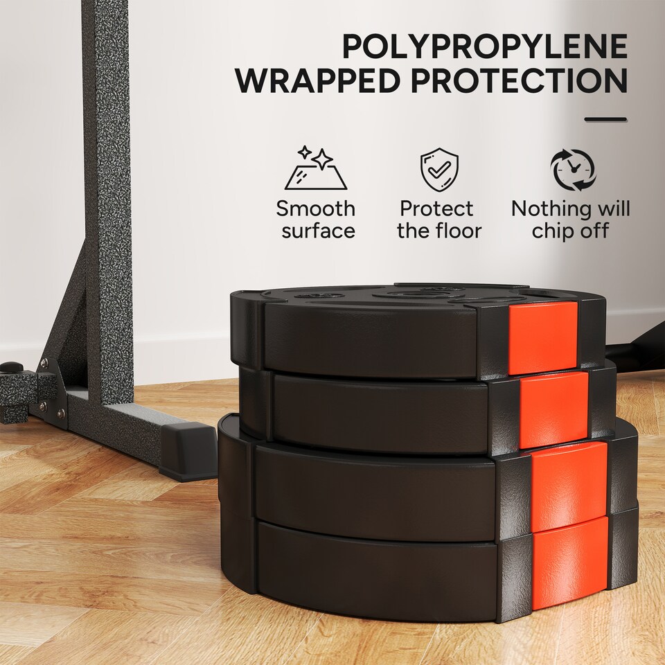 image 1 of SPORTNOW Weight Plates Set for Home Gym, 2 x 10kg, 2 x 5kg, Black | Black | Black