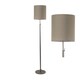 image 1 of Verta - Pewter Floor Lamp with Matching Silk Shade Grey | Grey