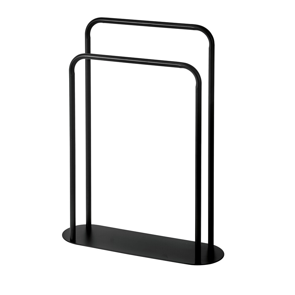 image 1 of Showerdrape Aspen Freestanding Black Towel Storage Stand | Black | Black | 1