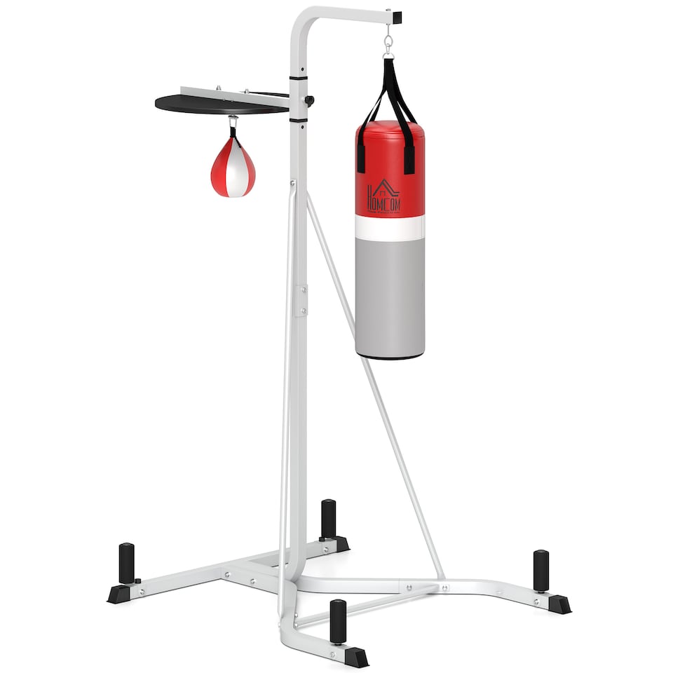 image 1 of HOMCOM Punchbag & Speedball Boxing Station Frame Freestanding | White | White