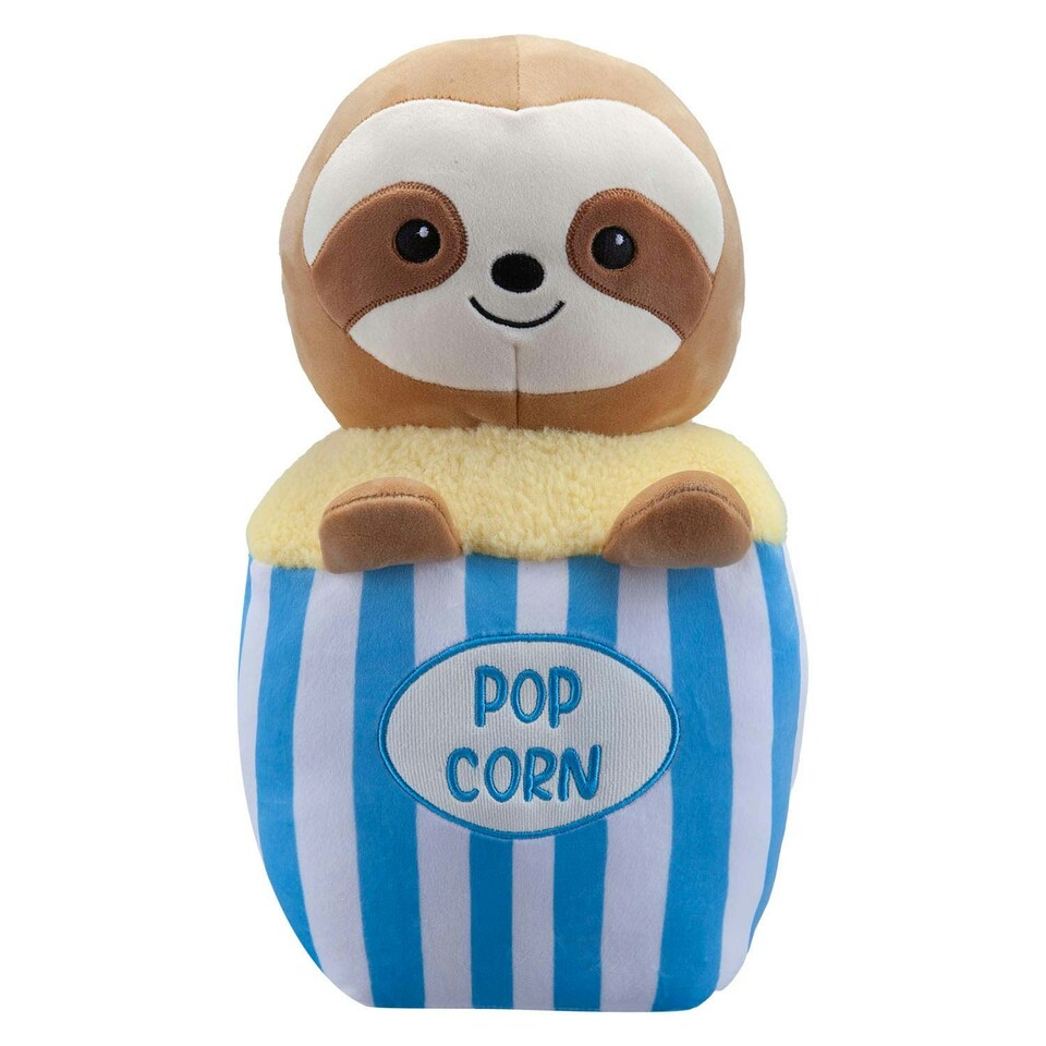 image 1 of Popcorn Sloth Soft Toy Cute Plushie Huggable Cuddly Stuffed Toy 36cm Blue