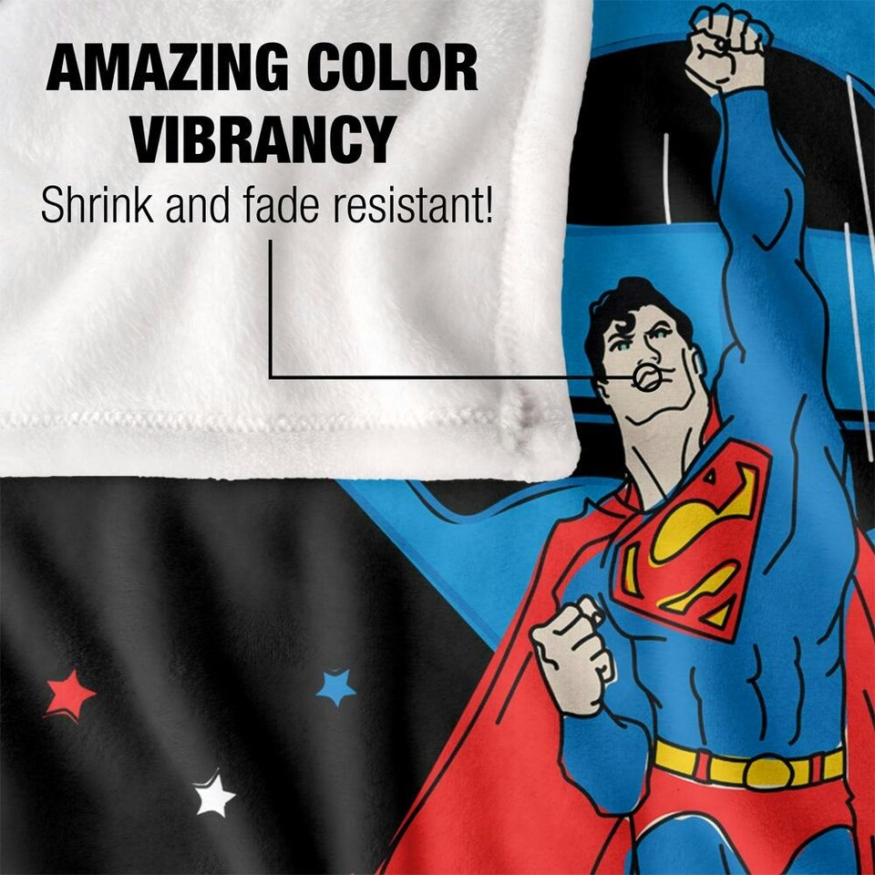 image 1 of Superman Action Pose Blanket - Multicoloured - One Size