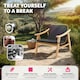 image 3 of Garden Chair Treviso - polyrattan with varnished wooden frame, thick cushion Brown | Nature