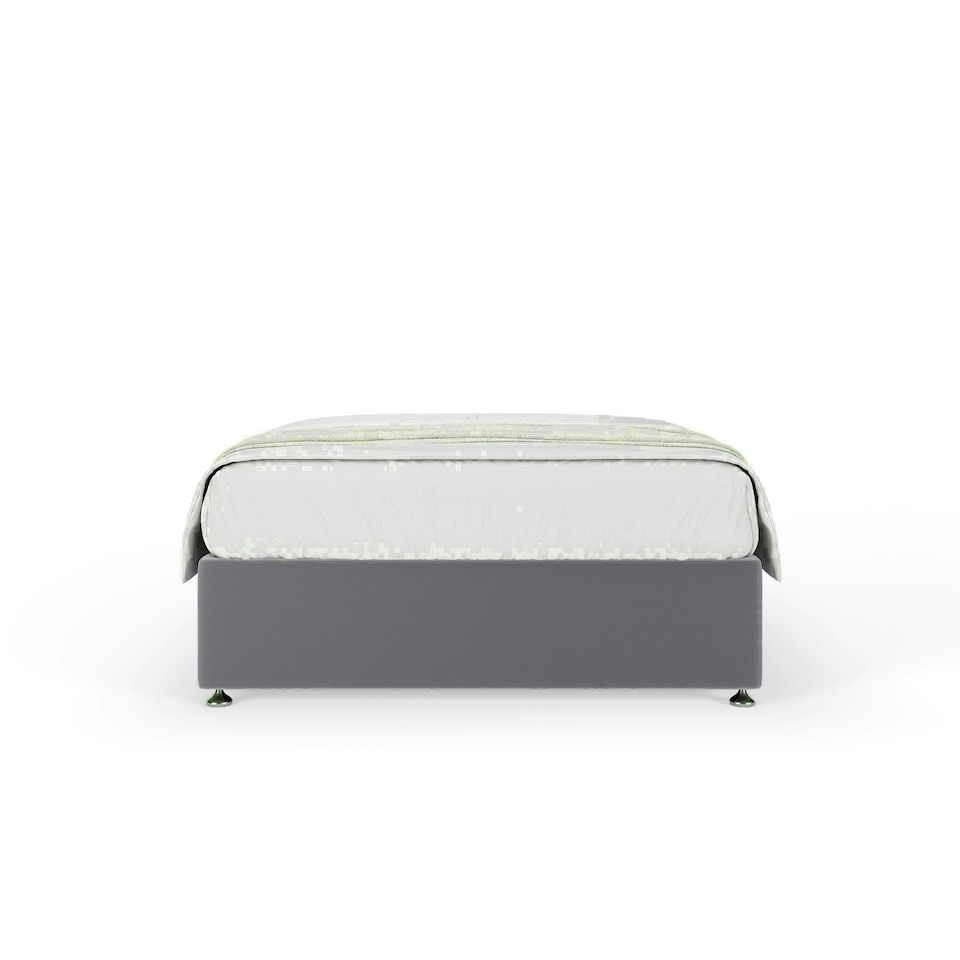 image 1 of Silver Plush Velvet No Drawer Divan Base Super King