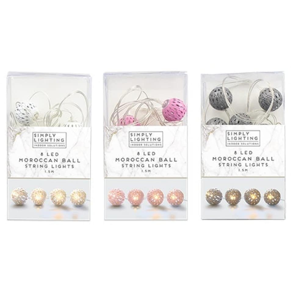 Assorted Moroccan Balls LED String Lights 1.5m