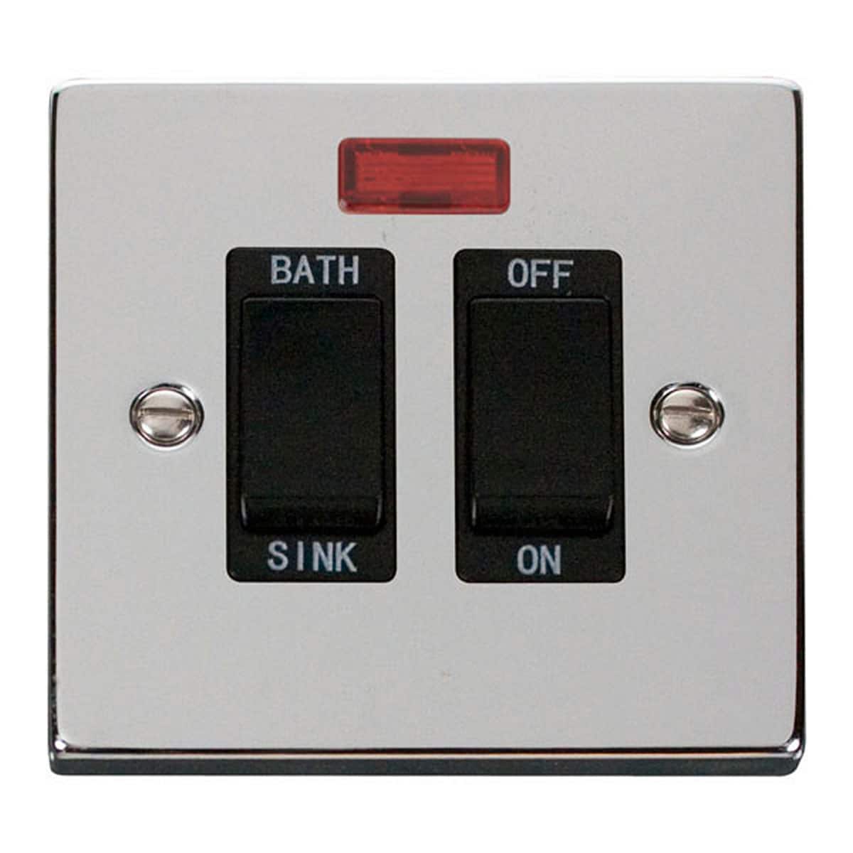 SE HOME Polished Chrome 20A DP Sink bath Switch Chrome Polished Chrome