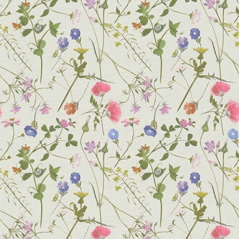 image 1 of AS Creation House Of Turnowsky Floral Textured Wallpaper - Beige/Multicoloured - 10m x 53cm Brown