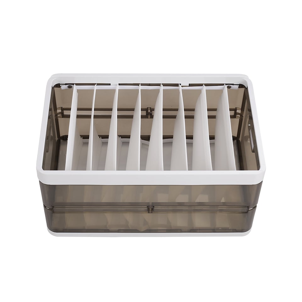 image 1 of Living and Home Clothes Storage Box Drawer with Lid | Black