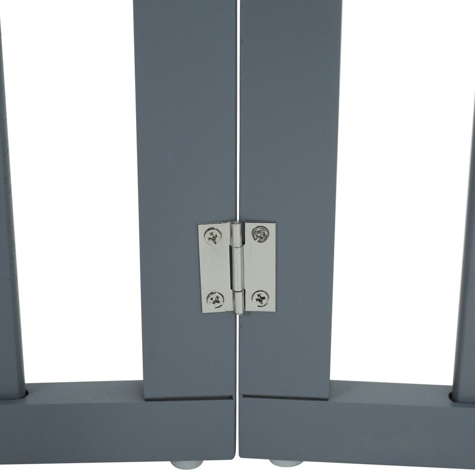 image 1 of Living and Home Wooden Foldable Freestanding 3 Panel Pet Gate - Grey