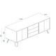 image 7 of Core Products Augusta Grey Medium Sideboard with 2 Doors, 3 Drawers W130.6cm x H73.6cm x D43.0cm Grey