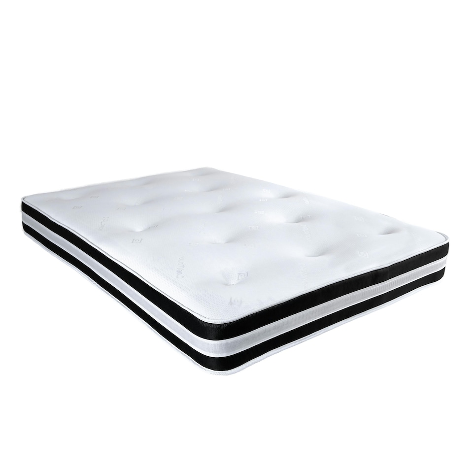 image 1 of 3D Quilted Tuft Mattress - 20cm Deep, Soft Comfort, Airflow Border | Black | Double