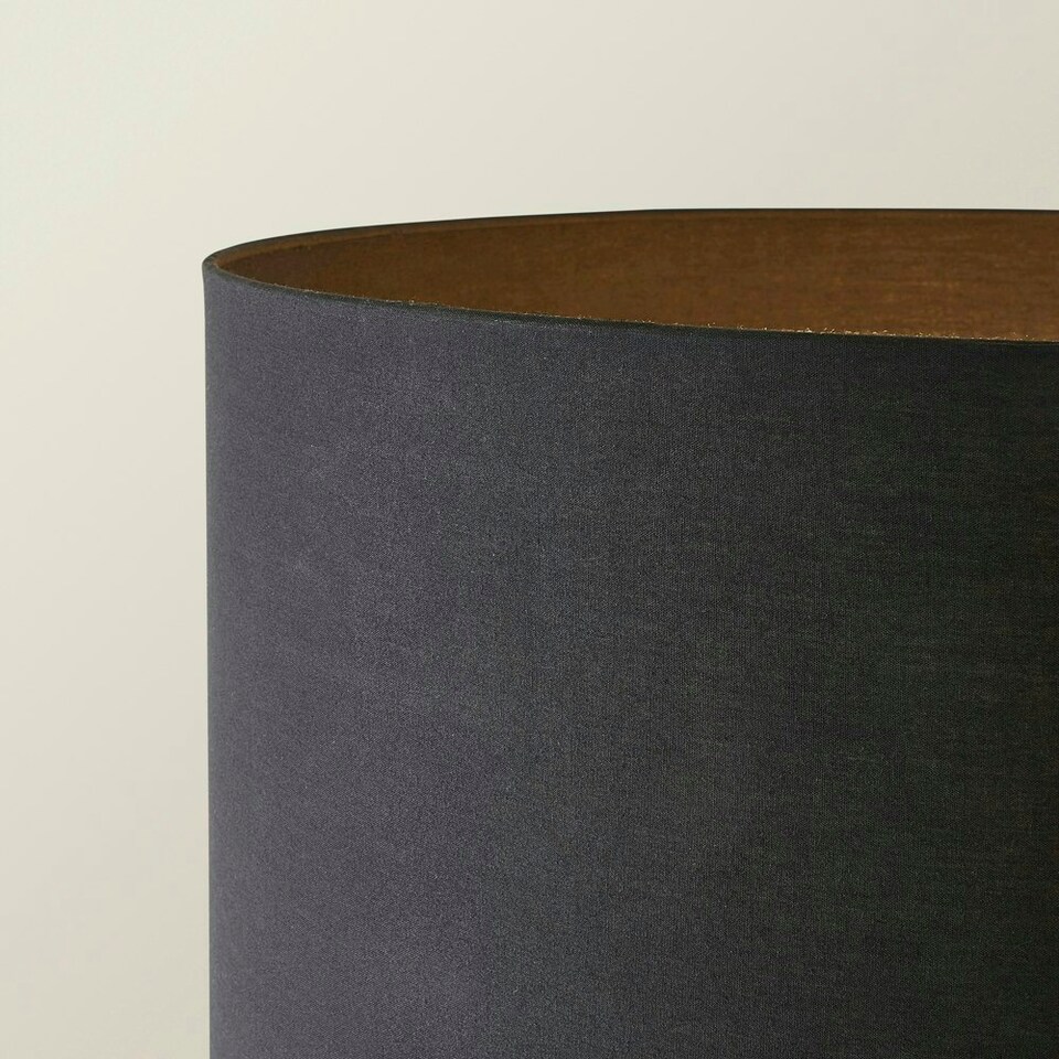 image 1 of ValueLights Hiru Wooden 3 Tier Shelf Floor Lamp Black Shade & Bulb Black