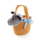 image 1 of Soft Gingham Basket & Toto Dog Set Grey | One Size