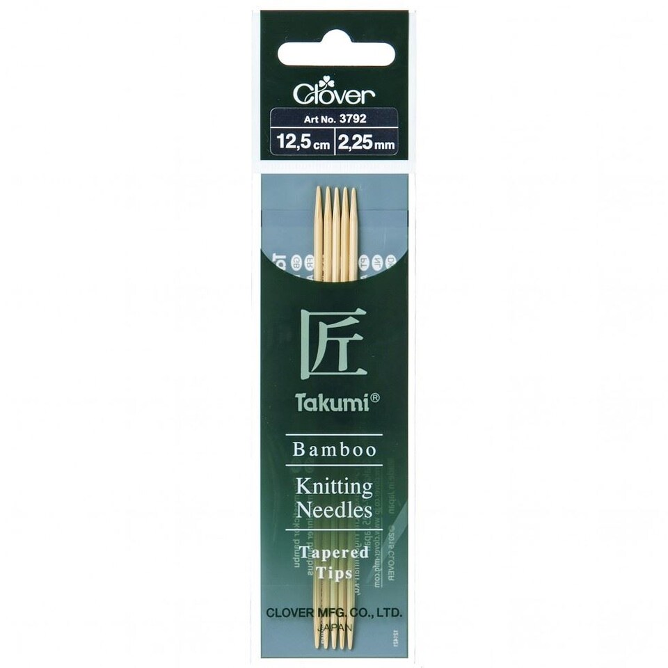 Clover Bamboo Double Point Needles 2.25mm x 12.5cm for Knitting - per pack of 5