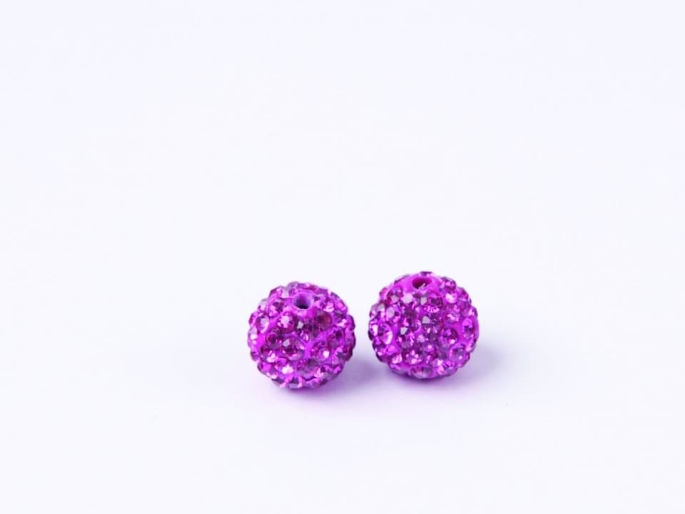 Trimits Dark Pink Rhinestone Crystal Beads for Embroidery & Jewellery Making - per pack of 2