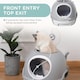 image 7 of PawHut Futuristic Capsule-Shaped Cat Litter Box w/ 2 Doors Scoop Drawer Grey